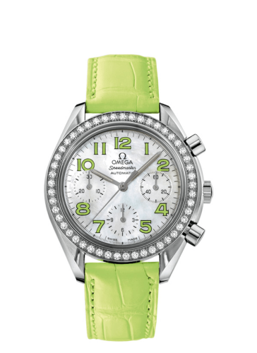 Omega Speedmaster Reduced Ladies Stainless Steel / Diamond / MOP/ Green